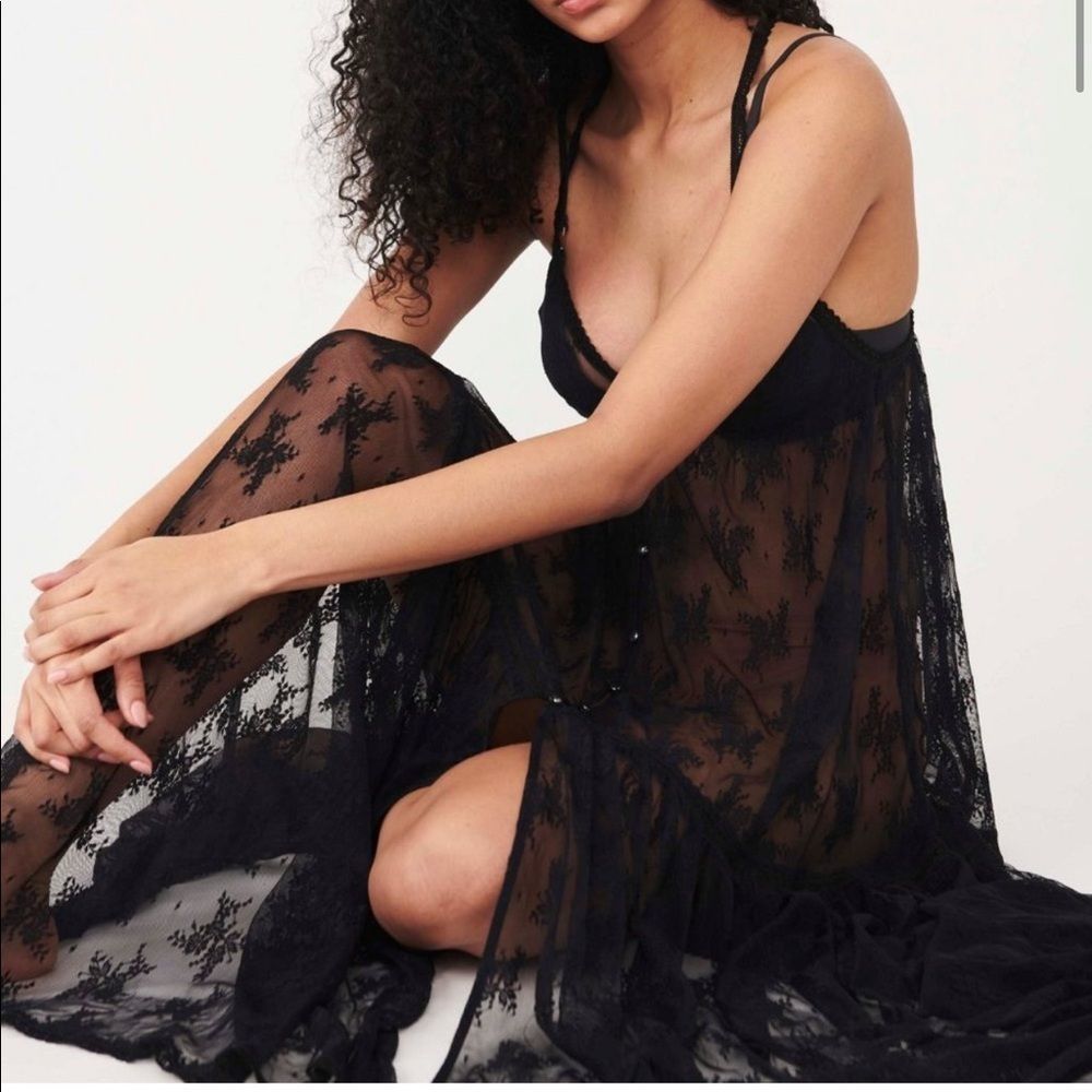 Free People Black Lace Dress